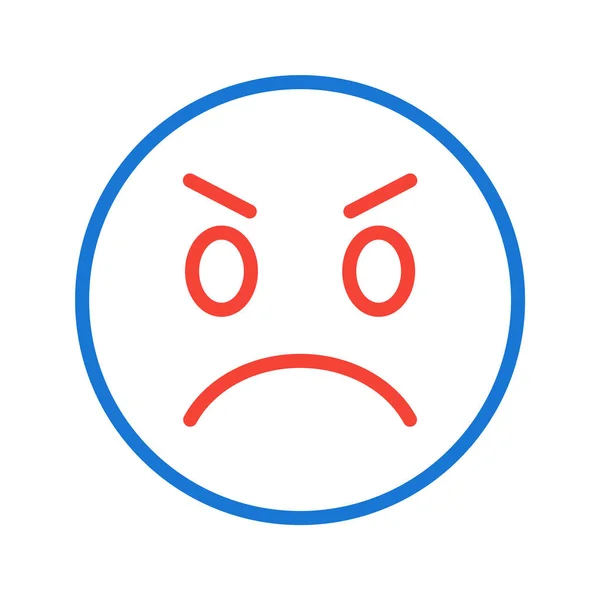 Kızgın Emoji Simgesi Moda Tarzı Zole Arka Grubunda — Stok Vektör