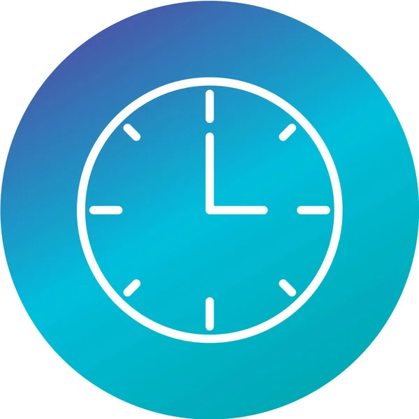 Icône Horloge Cercle Bleu Isolé Sur Fond Blanc — Image vectorielle