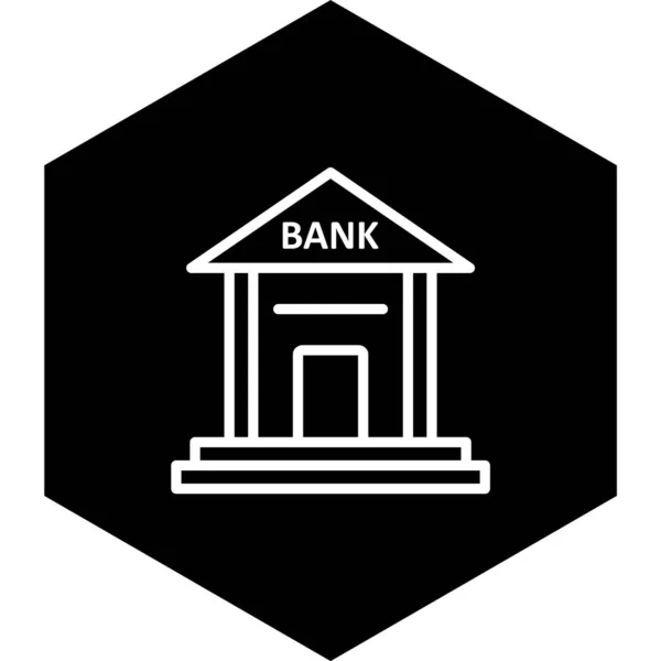 Icona Della Banca Stile Trendy Sfondo Isolato — Vettoriale Stock