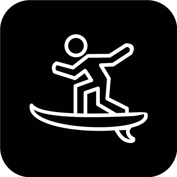 Tabla Surf Icono Vector Ilustración — Archivo Imágenes Vectoriales