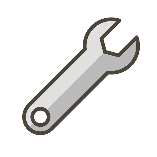 Εικονίδιο Κλειδιού Επίπεδο Στυλ Απομονωμένο Λευκό Φόντο Επισκευή Υπηρεσία Σύμβολο — Διανυσματικό Αρχείο