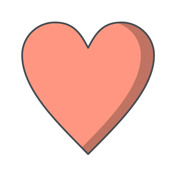 Значок Серця Чорному Стилі Ізольовано Білому Тлі Любовний Символ Векторна — стоковий вектор