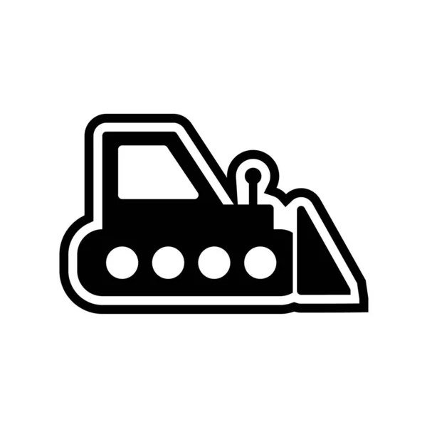 Baggerleitungssymbol Für Web Mobile Und Infografik Vektor Weiß Dünne Flache — Stockvektor