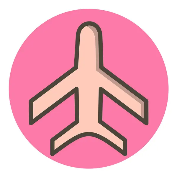 Icono Vector Avión Símbolo Viaje Turismo — Archivo Imágenes Vectoriales