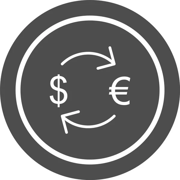 Wymiana Euro Ikoną Dolara Modnym Stylu Izolowane Tle — Wektor stockowy