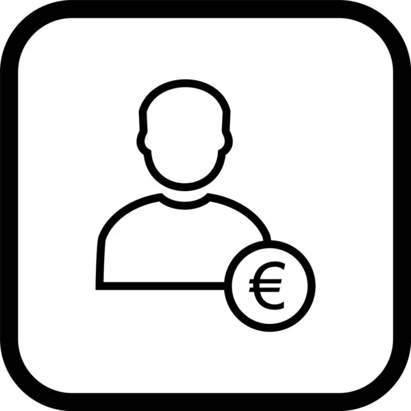 Euro Con Hombre Icono Estilo Moda Aislado Fondo — Vector de stock