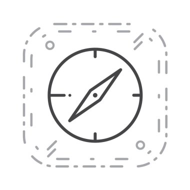 pusula çizgisi vektör simgesi. İnce çizgili sembol. navigasyon haritası işareti.