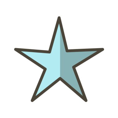 Beyaz arkaplanda izole edilmiş düz stil yıldız simgesi. Noel sembolü