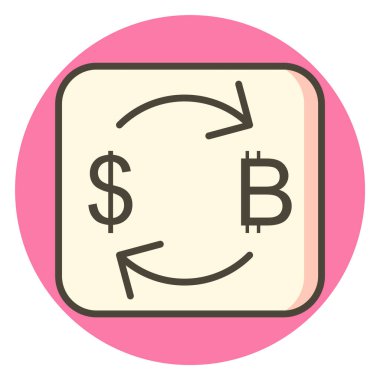 Dolar Simgesi Tarzı İzole Edilmiş Arkaplan ile Bitcoin Değiştir      