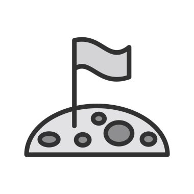 Ay Simgesinde Bayrak Moda Biçiminde İzole Arka Gruplandırılmış