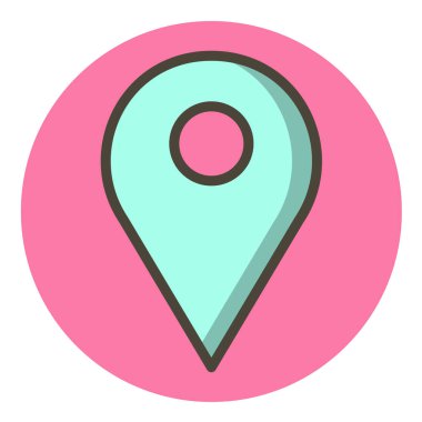 harita işaretleyici çizgi vektör simgesi