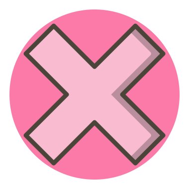 Moda Biçimli İzole Arkaplanda Simgeyi İptal Et