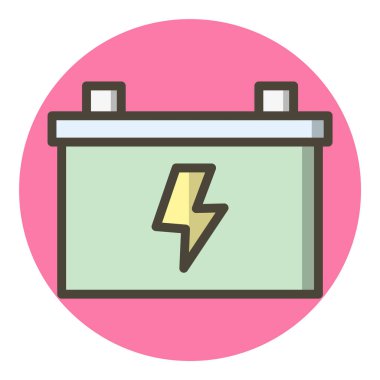 Moda Biçimli Batarya Simgesi İzole Arkaplan      