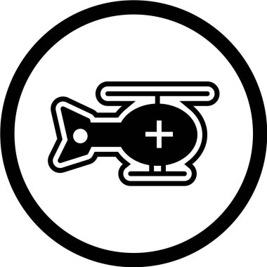 Helikopter simgesi vektör illüstrasyonu