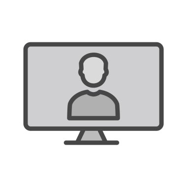 Çevrimiçi Çalışma Simgesi Moda Biçiminde İzole Arkaplan      