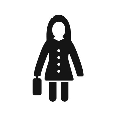 Şemsiye simgesi vektör illüstrasyon tasarımlı kadın