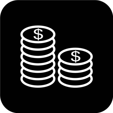 Dolar sikkeleri vektör simgesi