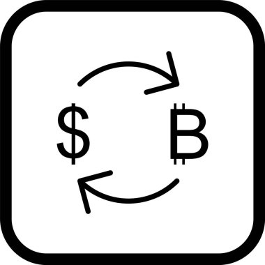 Dolar Simgesi Tarzı İzole Edilmiş Arkaplan ile Bitcoin Değiştir      