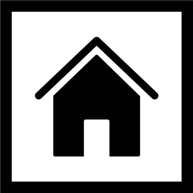 Beyaz arkaplanda ev İmza Simgesi, vektör illüstrasyonu