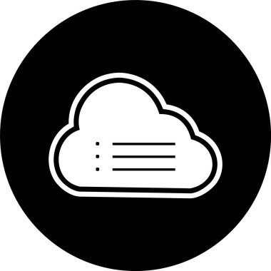 Moda Biçimli İzole Arkaplanda Bulut Veri Simgesi      