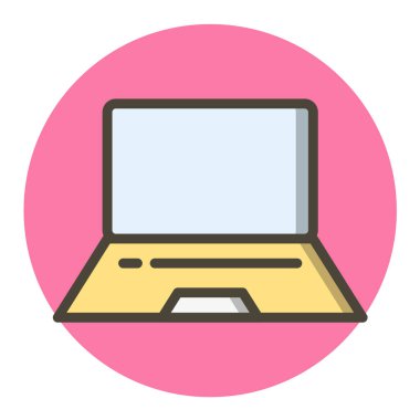 Laptop Düz Vektör Simgesi