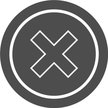 Bir çapraz işaret simgesinin vektör illüstrasyonu