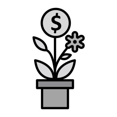 Moda Biçimli İzole Arkaplan İş Ağacı Simgesi   