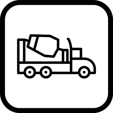 Moda Biçimli Beton Karıştırıcı Simgesi İzole Arkaplan      