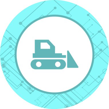 Moda Biçimli Buldozer Simgesi İzole Arkaplan      