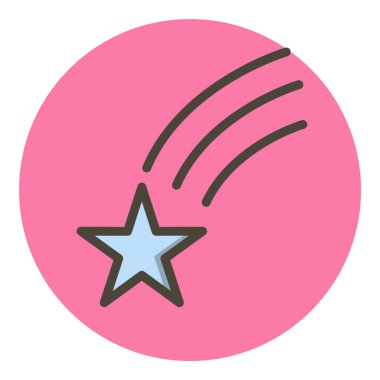 Düşen Yıldız Simgesi Moda Biçiminde İzole Arka Gruplandırılmış