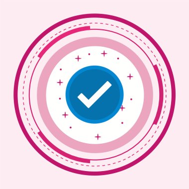 Pembe ve beyaz simgenin vektör illüstrasyonu