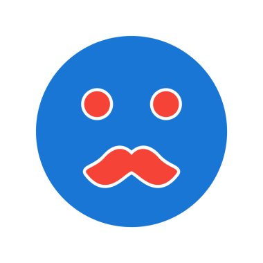 Bıyık Emoji Simgesi Moda Tarzı İzole Arka Gruplandırılmış