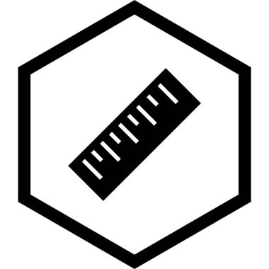 Moda Biçimli Cetvel Simgesi İzole Arkaplan      