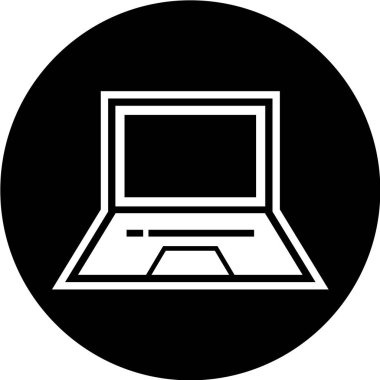 Dizüstü bilgisayar simgesi vektör çizimi