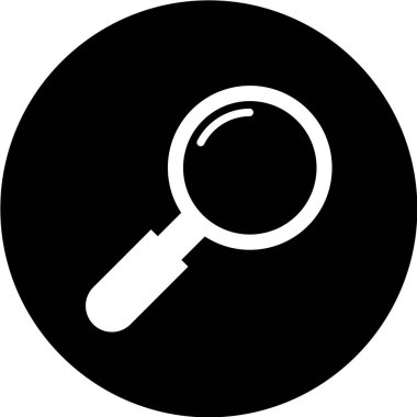 Büyütme cam simgesi, vektör illüstrasyonu