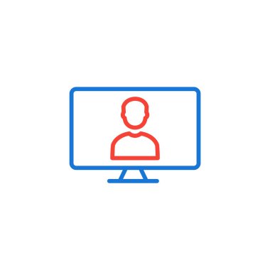 Çevrimiçi Çalışma Simgesi Moda Biçiminde İzole Arkaplan      