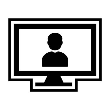 Çevrimiçi Çalışma Simgesi Moda Biçiminde İzole Arkaplan      