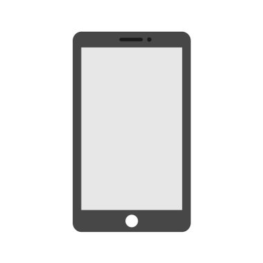 Siyah ekranlı akıllı telefon beyaz arkaplanda izole edildi