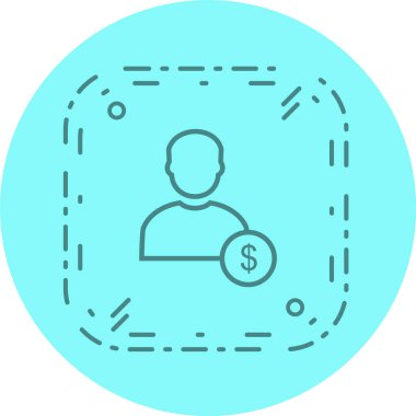  Moda Biçimli Erkek Simgesi Doları İzole Arkaplan      