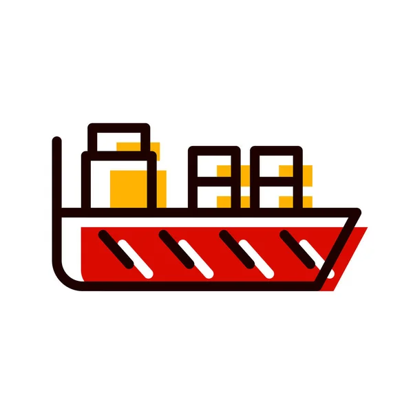 貨物船のアイコンベクトルイラスト — ストックベクタ