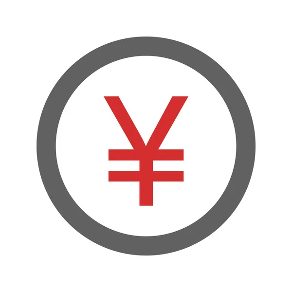 Yen Ikon Trendig Stil Isolerad Bakgrund — Stock vektor