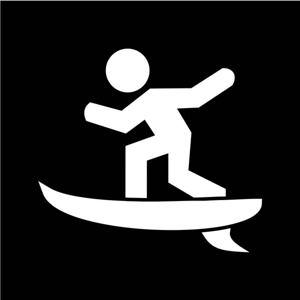 Icono Surf Hombre Salto Vector Símbolo — Archivo Imágenes Vectoriales