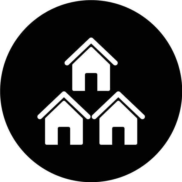 Icona Home Isolata Sfondo Nero — Vettoriale Stock