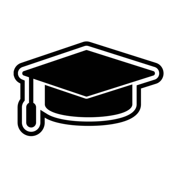 Graduazione Cap Icona Vettoriale — Vettoriale Stock