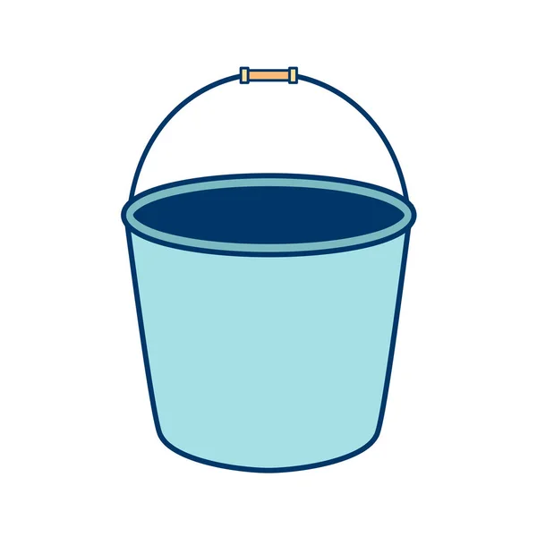 Bucket Icon Flat Color Style Vector Illustration — Stock Vector