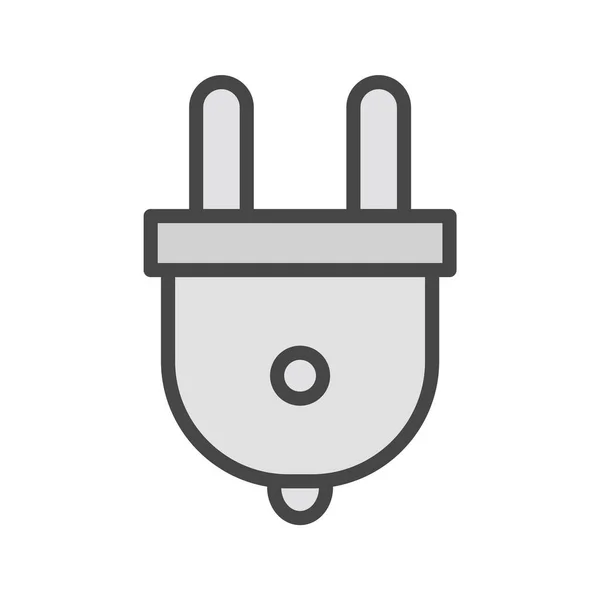 Plug Icône Dans Style Branché Fond Isolé — Image vectorielle