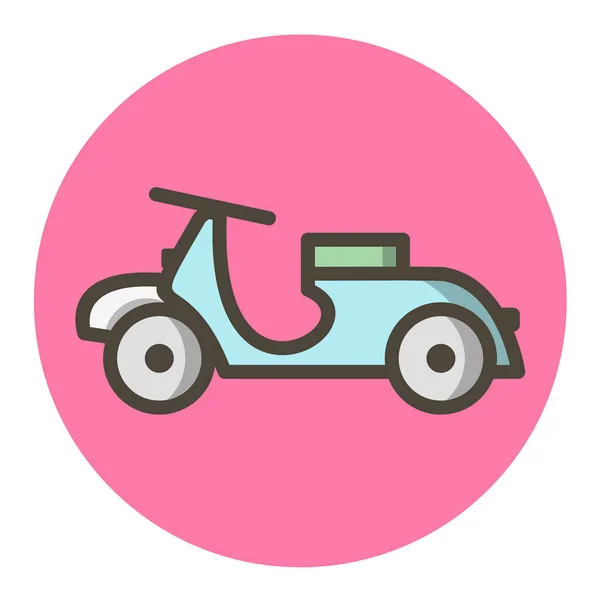 Icône Scooter Dans Style Couleur Plate Illustration Vectorielle — Image vectorielle