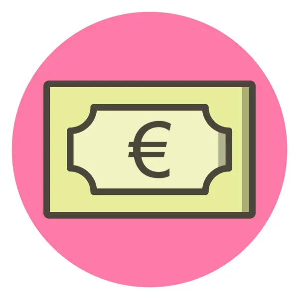 Euro Icono Estilo Moda Aislado Fondo — Vector de stock