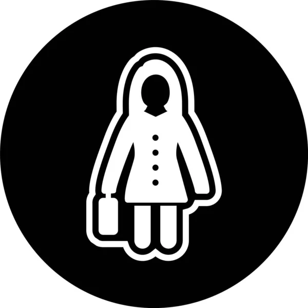 具有流行风格背景的手提箱图标的妇女 — 图库矢量图片
