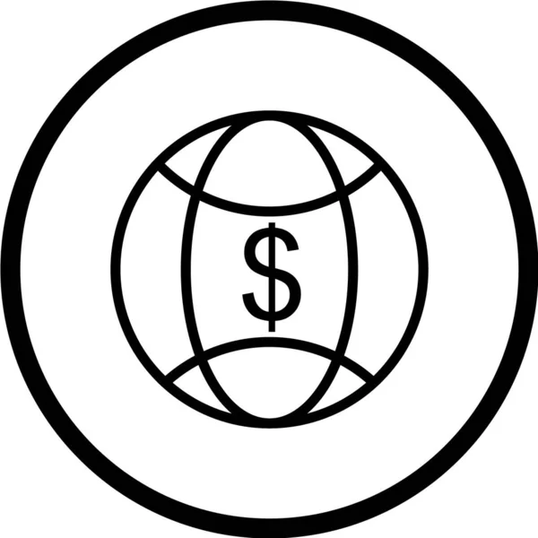 Ikona Dolarový Peněžní Vektor — Stockový vektor